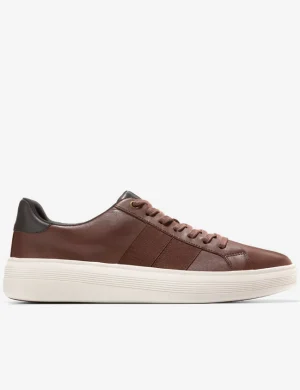 Leather Luxe Low-Top Sneakers (Chestnut)
